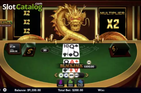 Win screen. Dragon Blackjack - Guaranteed Multiplier slot