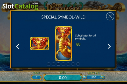 Paytable 3. Over Dragons Gate slot