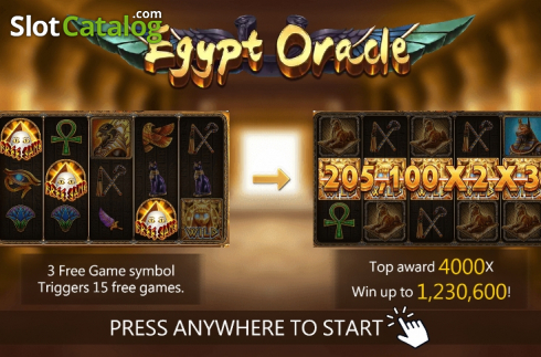 Start screen 1. Egypt Oracle slot