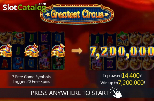 Bildschirm2. Greatest Circus slot