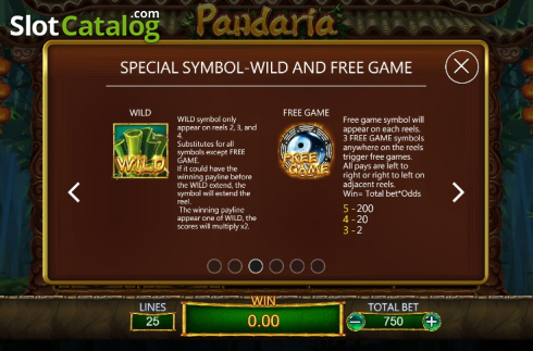 Paytable 3. Pandaria slot