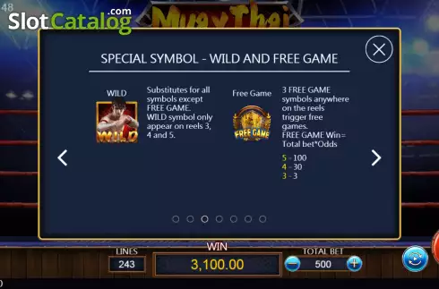 Special symbols screen. Muay Thai (Dragoon Soft) slot
