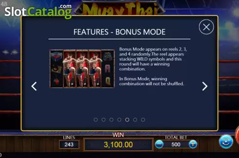 Bonus mode screen. Muay Thai (Dragoon Soft) slot