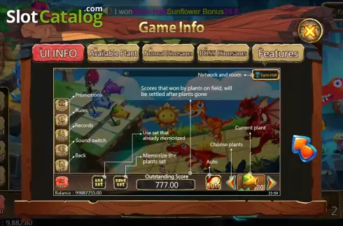 画面8. Plants vs Dinos カジノスロット