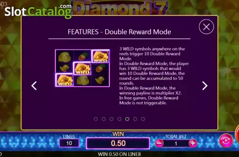 Double reward mode screen. Diamond 7 (Dragoon Soft) slot