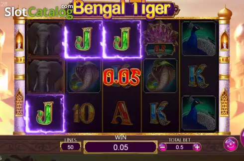 Win screen. Bengal Tiger slot