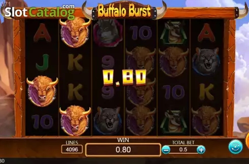Win screen. Buffalo Burst slot