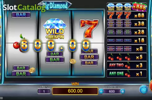 Win screen. Big Diamond slot