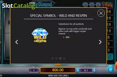 Special symbol screen. Big Diamond slot