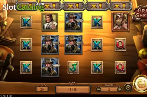 Game screen. Grand Sheriff slot