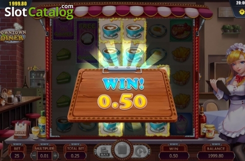 Win Screen. Downtown Diner slot