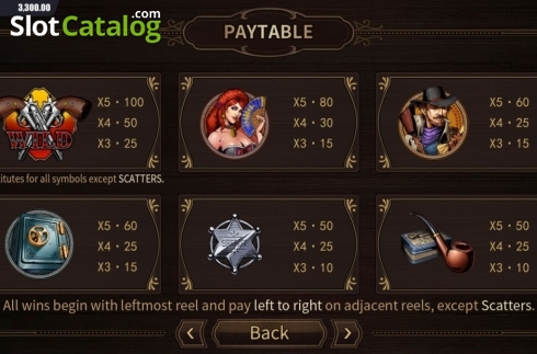 Paytable 1. West Wild slot