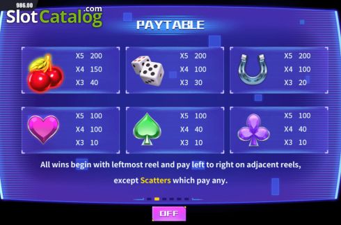 Paytable screen 2. Shining Stars (Dream Tech) slot