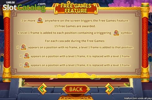 Free Games feature screen. Cai Shen Dao (Dream Tech) slot