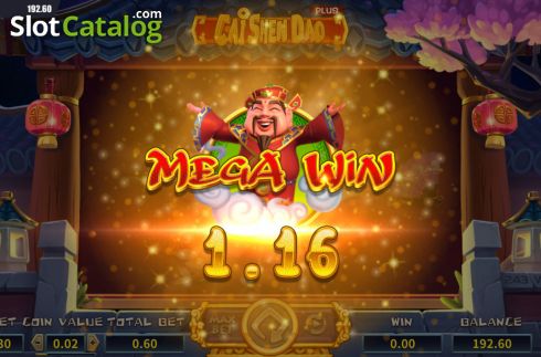 Big win screen. Cai Shen Dao PLUS slot