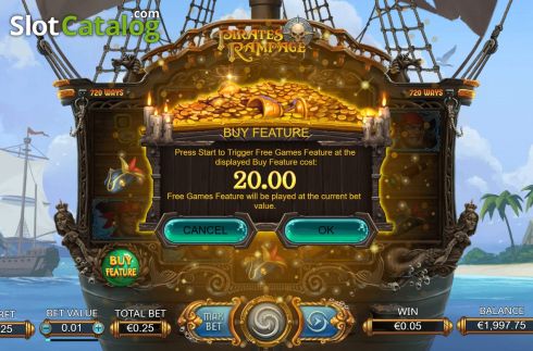 Buy Feature. Pirates Rampage slot