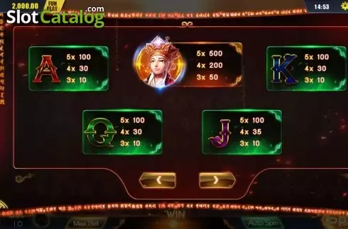 Paytable 2. Demon Hunt to West slot