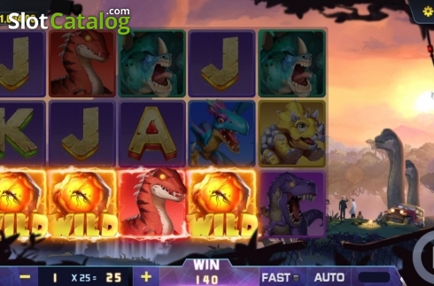 Win Screen. Dinosaur World slot