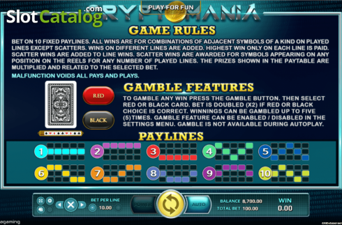 Bildschirm6. Cryptomania slot