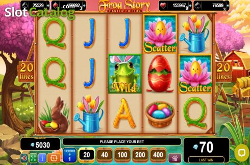 Reels Screen. Frog Story Easter Edition slot
