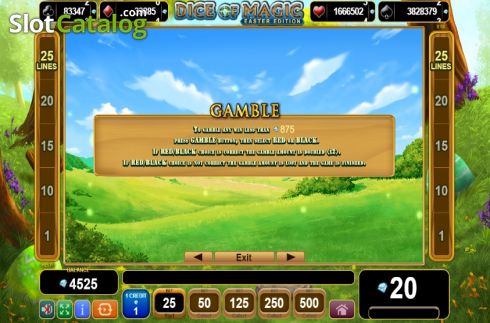 Paytable 3. Dice of Magic Easter Edition slot
