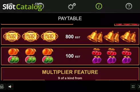 Paytable screen 2. Hot Deco slot
