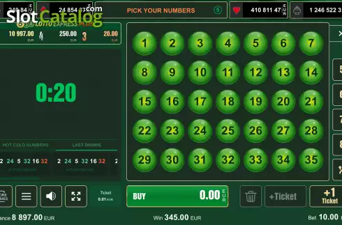 Skärmdump2. Lotto Express 5/35 Plus slot