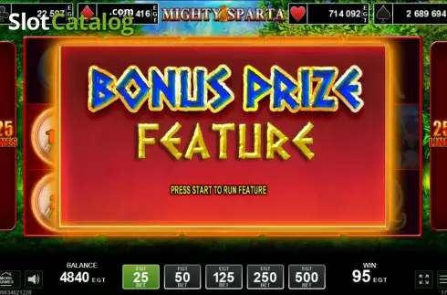 Bonus Hold and Win Screen. Mighty Sparta slot