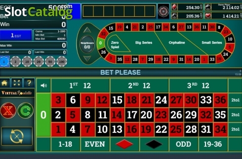 Game Screen 1. Virtual Roulette (Amusnet Interactive) slot
