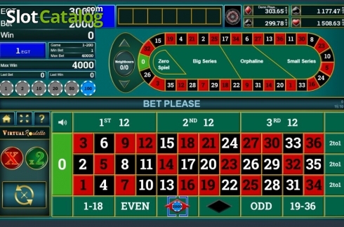 Game Screen 2. Virtual Roulette (Amusnet Interactive) slot