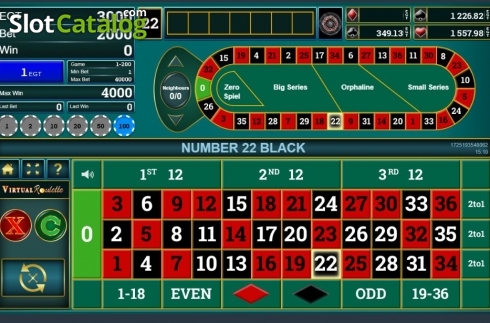 Game Screen 4. Virtual Roulette (Amusnet Interactive) slot