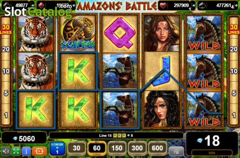 Pantalla4. 50 Amazons' Battle Tragamonedas 