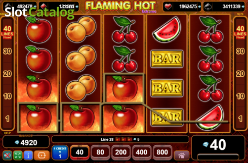 Schermo3. Flaming Hot Extreme slot