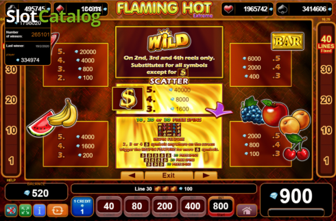 Schermo5. Flaming Hot Extreme slot