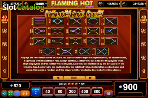Schermo8. Flaming Hot Extreme slot