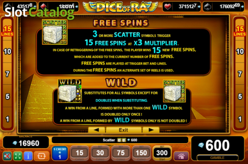 Features. Dice of Ra slot