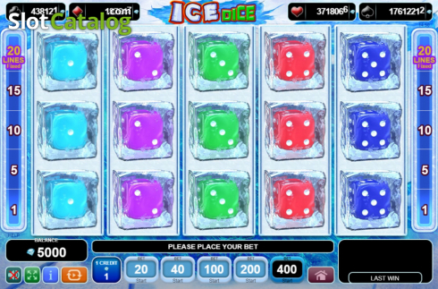Reel Screen. Ice Dice slot