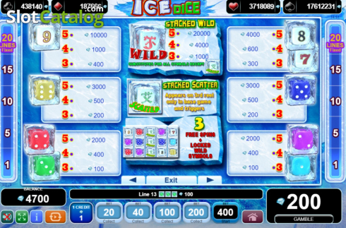Schermo7. Ice Dice slot