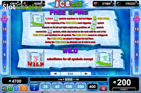 Features. Ice Dice slot