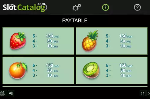 Paytable screen 3. Cocktail Rush slot