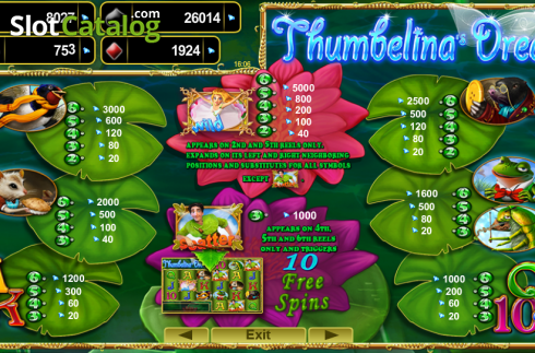 Skärmdump2. Thumbelina's Dream slot