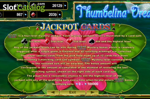 Skärmdump5. Thumbelina's Dream slot