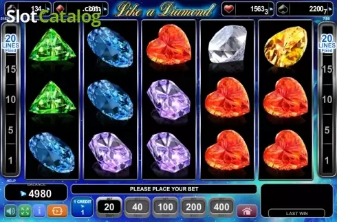 Tela 1. Like a Diamond slot