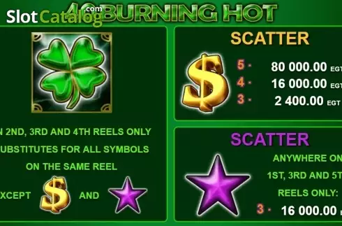 Paytable 1. 40 Burning Hot slot