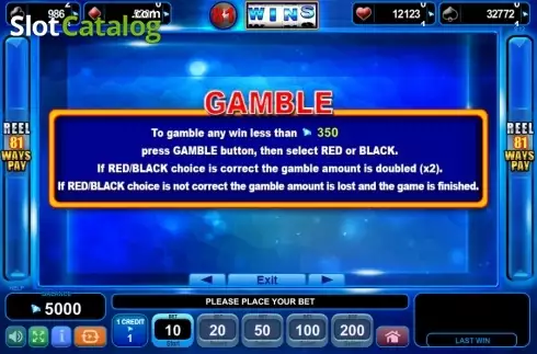 Paytable 3. 81 Wins slot