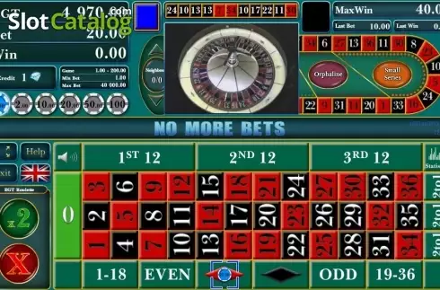 Game Screen. European Roulette (Amusnet Interactive) slot