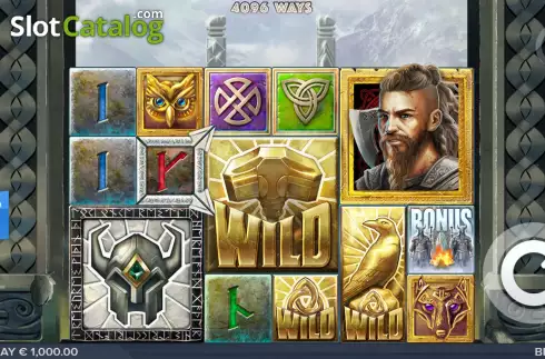 Game Screen. Valhall Gold slot
