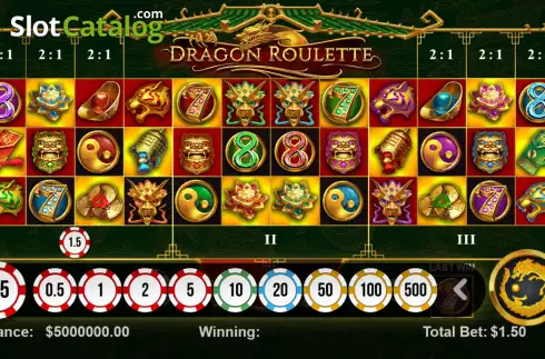 Game screen. Dragon Roulette slot