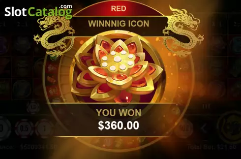Win screen 2. Dragon Roulette slot