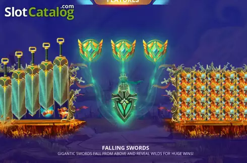 Falling Swords screen. Sword King slot